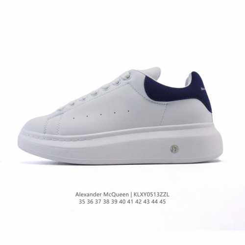 alexandermcqueen 亚历山大 麦昆Mcq 运动小白鞋 厚底增高闪尾光滑牛皮平底鞋休闲鞋 时尚男女板鞋潮运动鞋 ，火爆到大街小巷无人不知，无人不晓的