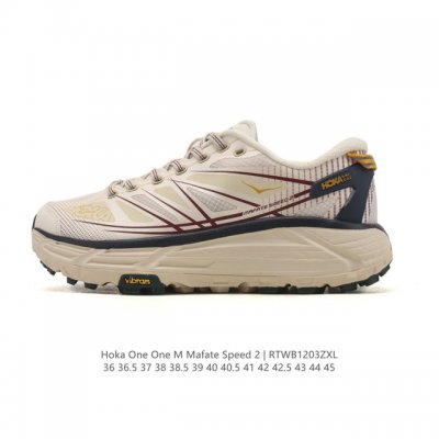 公司级 玛法特二代 Hoka One One Mafate Speed 2 Low 轻量低帮户外越野跑鞋 户外山脉越野轻量运动跑鞋。鞋面用轻的无缝架构，鞋带用了