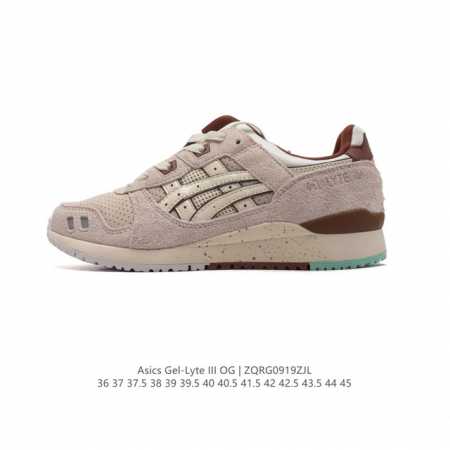 公司级 Asics 亚瑟士 Gel-Lyte Iii 运动鞋 男女休闲鞋复古运动鞋轻便舒适简约复古又百搭。材质选择了大面积麂皮与网眼面料打造，保证了质感与透气性 - 点击图像关闭