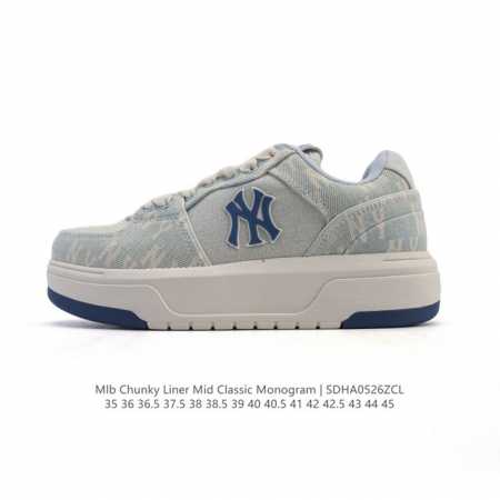 mlb Chunky Liner Mid人气单品学长鞋系列轻量增高厚底百搭休闲运动板鞋轻便胶鞋 高级街头休閒品牌鞋 Mlb Chunky Liner 学长鞋是从 - 点击图像关闭