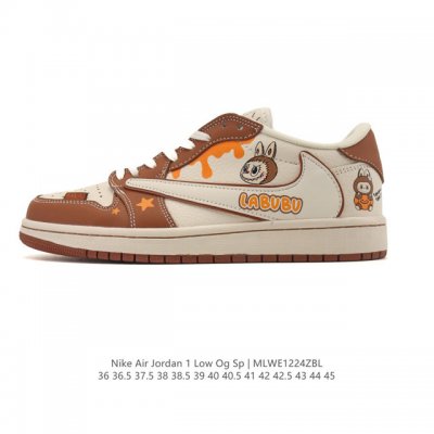 真标 耐克 Nike Air Jordan 1 Low Og Sp Military Blue Aj1乔1倒勾 2025年新款 低帮篮球鞋 Labubu 拉布布