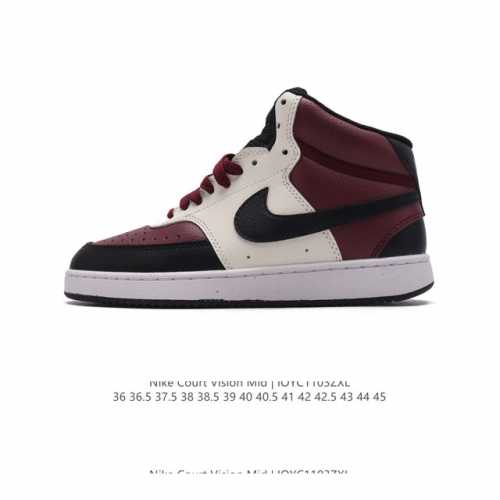 耐克 Nike Court Vision Mid 中帮百搭透气休闲运动板鞋，汲取 80 年代潮鞋灵感，以现代时尚元素焕新演绎复古篮球鞋细节，彰显混搭设计魅力。鞋