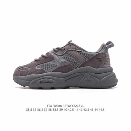 公司级 Fila 斐乐男女鞋 新款透气老爹鞋时尚复古运动鞋。鞋身采用皮革透气网面面料，时尚而又精致。采用均衡性能的发泡科技材料，提供均衡重量、回弹、缓震的舒适脚 - 点击图像关闭