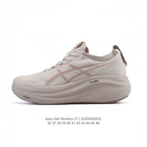 公司级 Asics亚瑟士升级Gel-Nimbus 27男女款跑鞋透气缓震回弹跑鞋N27跑步鞋该鞋款专为提高跑者舒适度和运动表现而设计，搭载了新型鞋面材料和更强的