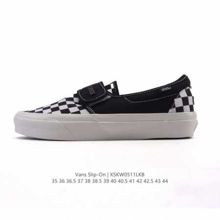 万斯 Vans Classic Slip-On 范斯经典低帮百搭一脚蹬 棋盘格 魔术贴 休闲板鞋帆布情侣鞋。 类型：男女鞋 码数：35-44 硫化半码 编码：X - 点击图像关闭