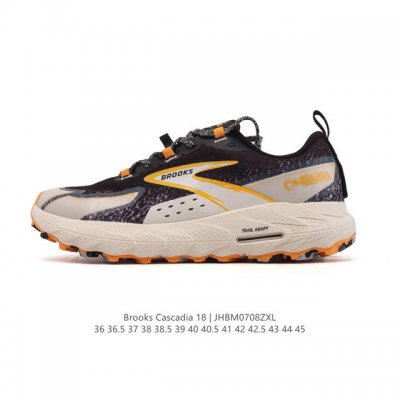 新品公司级 Brooks布鲁克斯Cascadia18山岩男缓震女越野跑鞋登山防滑徒步户外运动鞋#Brooks Cascadia 18山岩,全能防护,舒适安全Ma