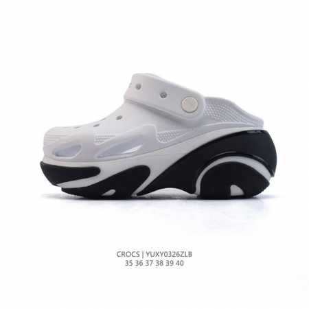 140 【新款公司级】卡骆驰Crocs贝壳泡芙洞洞鞋厚底增高休闲鞋 沙滩凉拖鞋 家居休闲一式两用拖鞋 白敬亭同款，坡跟设计很稳健，热门爆款鞋，男女都有码。贝壳泡 - 点击图像关闭