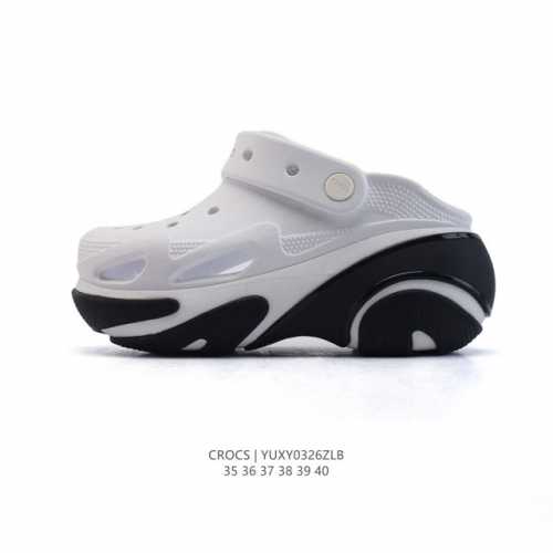 140 【新款公司级】卡骆驰Crocs贝壳泡芙洞洞鞋厚底增高休闲鞋 沙滩凉拖鞋 家居休闲一式两用拖鞋 白敬亭同款，坡跟设计很稳健，热门爆款鞋，男女都有码。贝壳泡