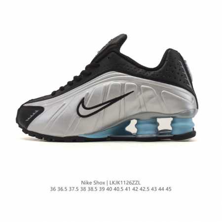 新品 耐克 Nike Shox R4 科技感运动鞋。金属质感鞋面 + 超大气柱 球鞋！Nike Shox R4上脚超炫酷Nike Shox R4十年经典鞋款，复 - 点击图像关闭