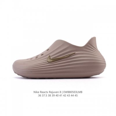 新品 耐克 Nike Reactx Rejuven8 沙滩鞋 柔软回弹耐磨透气凉拖鞋 25夏季新款轻便透气洞洞鞋外穿休闲运动鞋 Hv5060-002 采用质感柔