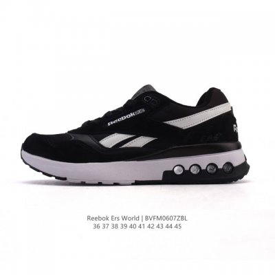 新品公司级 Reebok 锐步 Ers World 运动 百搭 耐磨 橡胶 复古慢跑鞋， 气垫耐磨情侣缓震透气皮革网面拼接鞋运动休闲老爹潮鞋子，经典系列时尚与经