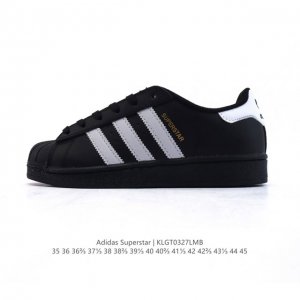 100 【二层皮】阿迪达斯 Adidas Superstar 三叶草2025年新款鞋子 蛇年新款经典贝壳头系列 新款休闲板鞋潮流女士运动鞋 。鞋面柔软皮革材质