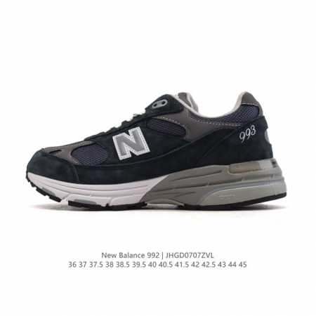 公司级 新百伦New Balance 992 复古风格简约经典舒适百搭时尚休闲鞋缓震透气跑步鞋。鞋面采用猪皮革与织物相结合，尼龙网布在拼接工序上极为繁复，彰显质 - 点击图像关闭