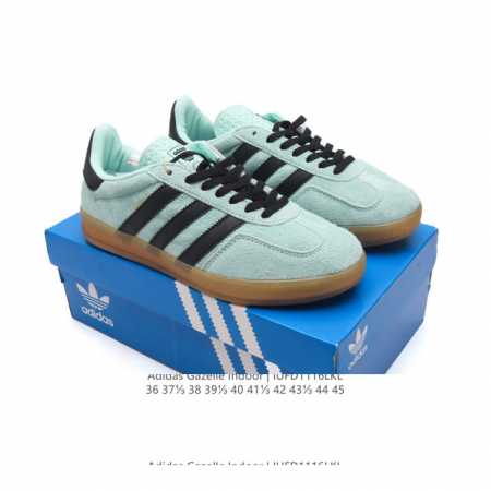 真标 阿迪达斯 Adidas Originals Gazelle Indoor复古三叶草防滑透明橡胶板鞋经典运动鞋。这款经典鞋,忠于原版设计,缀撞色三条纹和鞋跟 - 点击图像关闭