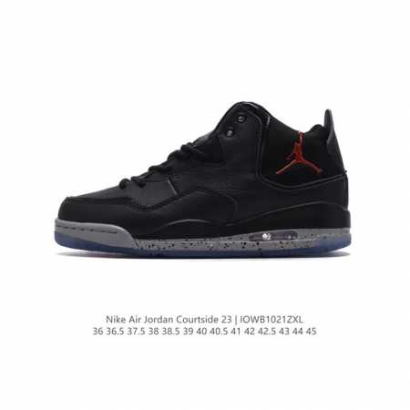 耐克 NIKE AIRJORDANCOURTSIDE23 乔丹23代 AJ23实战气垫缓震篮球鞋，Jordan 乔丹 男女鞋真标半码制，采用优质荔枝纹牛剖皮革鞋 - 点击图像关闭