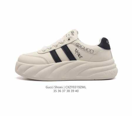 Gucci 古驰 百搭休闲运动板鞋 明星同款 小红书爆款小白鞋 厚底增高女士运动鞋 真标 2024Ss新色 经典高奢品牌gucci古驰 复古松糕跟休闲运动鞋 类 - 点击图像关闭