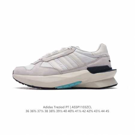 Adidas阿迪达斯官方三叶草TREZIOD PT男女士经典运动鞋舒适复古跑鞋。回溯过去以放眼未来，汲取其精华并以当下新鲜重塑。这款adidas经典鞋即是如此。 - 点击图像关闭