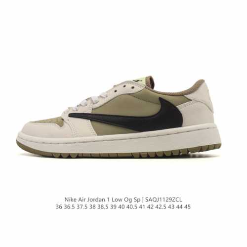 真标 耐克 Nike Air Jordan 1 Low Og Sp Military Blue Aj1乔1倒勾 2025年新款 低帮篮球鞋 Aj1 乔丹1代 A