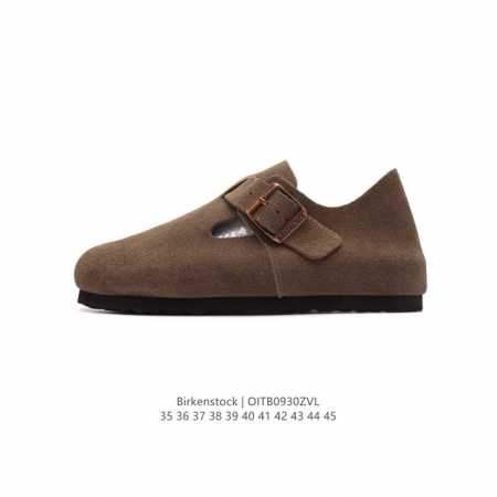 Birkenstock Boston Vl 勃肯男女鞋 绒面金属针扣软木底包头运动鞋 天鹅绒般的绒面革赋子休闲的经典外观，牛皮绒面革质地柔软 搭配可调节鞋扣提升 - 点击图像关闭