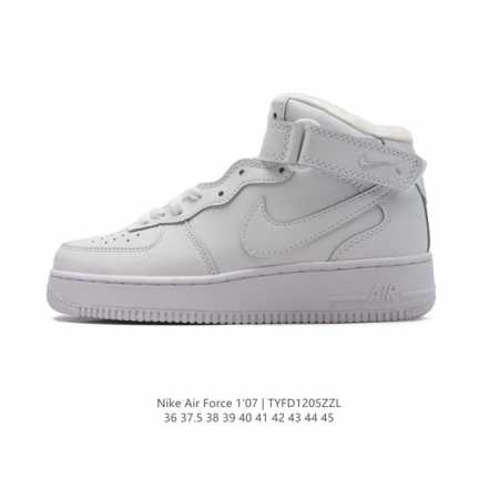 耐克 Nike Air Force 1 ‘07 High 空军一号 Af1 高帮魔术贴百搭休闲厚底增高运动板鞋时尚男女鞋，柔软、弹性十足的缓震性能和出色的中底设 - 点击图像关闭