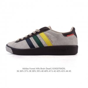 新品 阿迪达斯 Adidas Forest Hills联名款轻便缓震透气跑步运动鞋 防滑耐磨 舒适 时尚 运动休闲鞋 Brain Dead联名 黑色鞋面采用长毛