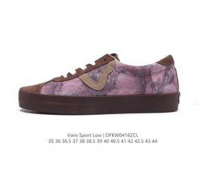 Vans 万斯 男女鞋真标硫化工艺，原装铝楦数据开发鸟嘴楦型版本范斯vans Sport 运动系列复古低帮硫化滑板板鞋“麂皮做旧泼墨小浪logo”。 类型：男女