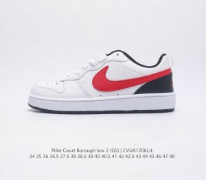 二层皮 耐克 Nike Court Borough Low 2 Gs 小空军 低帮百搭透气休闲运动板鞋男女鞋 经典耐用的设计 兼顾舒适脚感和出众风范 演绎匠心之