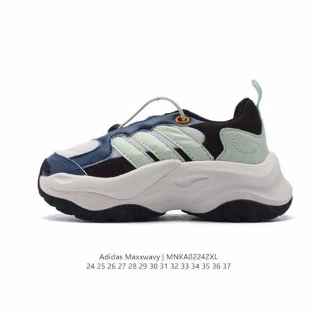 童鞋 阿迪达斯 Adidas 新款跑步鞋Maxxwavy 儿童舒适回弹耐磨超轻支撑运动鞋 缓震训练耐磨跑步鞋厚底增高老爹鞋。 类型：儿童鞋 货号：Hq6278 - 点击图像关闭