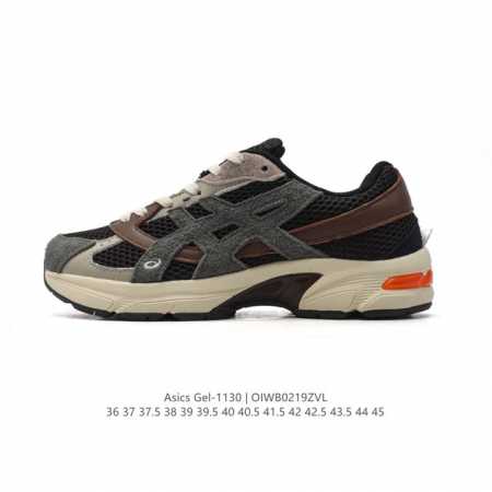Asics 亚瑟士 新款情侣健步减震复古鞋Gel-1130 男女时尚透气运动潮流耐磨休闲鞋 。选用网眼与皮革相接，复古而富有层次感。网布搭配金属感线条，虎爪 L - 点击图像关闭