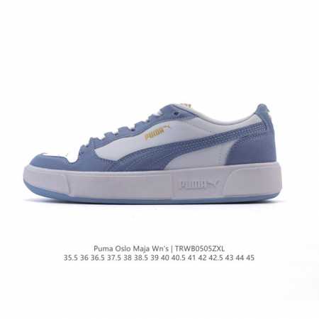 puma 彪马 Oslo Maja Wn's 2025年新款 厚底增高运动休闲板鞋 复古经典板鞋时尚小白鞋。原楦原纸版开发，采用固色翻毛皮拼接头层牛培皮革鞋面材 - 点击图像关闭