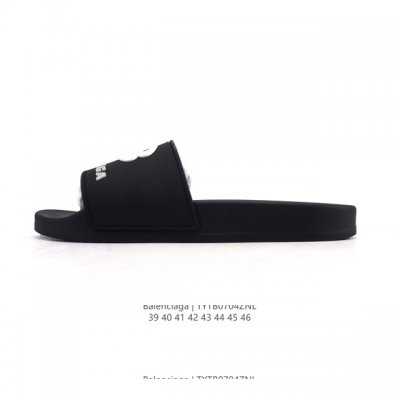 公司级 Balenciaga 巴黎世家拖鞋 家居休闲拖鞋 沙滩拖鞋 男鞋广东原产，采用Pu高密度防滑橡胶鞋底及3D立体Tpu光泽上盖材质，配置正确包装物及灰色天