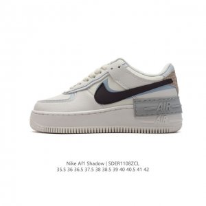 NIKE 耐克低帮板鞋 空军一号 AF1马卡龙 af1厚底增高百搭运动板鞋 Nike Air Force 1 “Shadow” 造型设计上与 Sacai x N