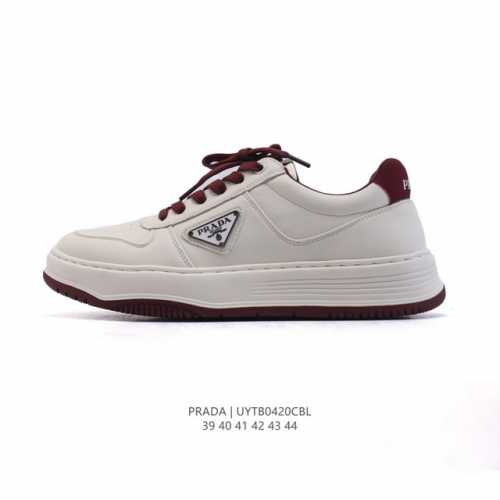 公司级 prada系列／prada 普拉达男士款小白鞋 厚底增高运动跑步鞋 时尚板鞋 prada.普拉达高端品牌休闲慢跑鞋 完美做工.演绎完美选择的你。 码数: