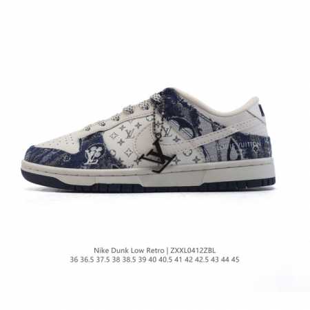 公司级 耐克 Nike Dunk Low Retro 运动鞋复古板鞋2025年新款 路易威登联名，作为 80 年代经典篮球鞋款，起初专为硬木球场打造，后来成为席 - 点击图像关闭