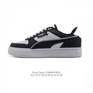 新款 puma 彪马正品Caven Dime 男女运动鞋 舒适轻盈 防滑耐磨 低帮 板鞋 男女同款鞋#蛇年战靴登场复古又耐看。 一款经典白黑配色，银色的Logo