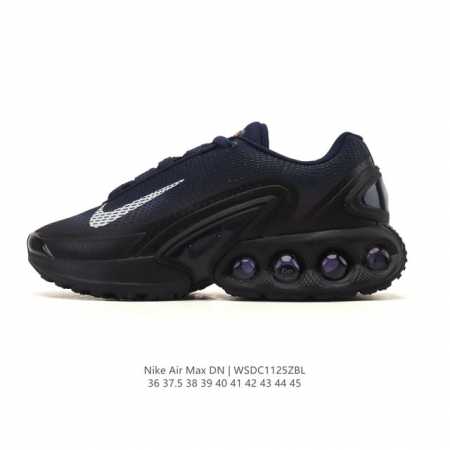 公司级 耐克 Nike Air Max Dn8 全掌气垫科技运动跑步鞋Fq7860-005。鞋款采用醒目渐变织物和动态波浪状结构鞋面，搭配黑色中底和外底，以及迷 - 点击图像关闭
