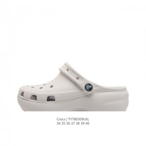Crocs 沙滩洞洞鞋 女休闲厚底增高凉拖鞋 卡骆驰杨幂同款 厚底增高凸显大长腿沙滩鞋 选择尺码时 建议选大一码 脚感更舒适 这款没有鞋盒 类型：女鞋 尺码：3