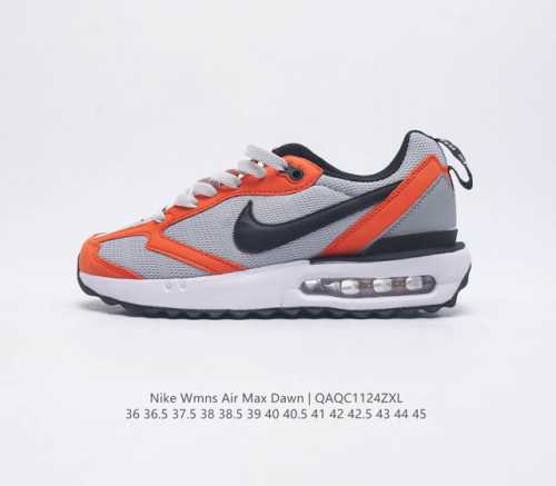 耐克 Nike Air Max Dawn 黎明系列 低帮气垫百搭休闲运动慢跑鞋 从配色上彰显出浓厚的复古气质 最大的亮点当属鞋型设计上加入结构元素 汲取1984