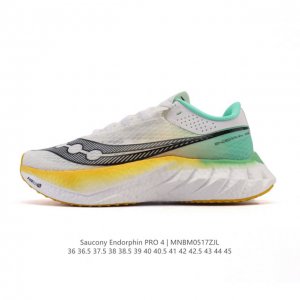 新品公司级 Saucony索康尼Endorphinpro啡鹏4陆地速鲨竞速碳板运动训练跑鞋 舒适百搭 网布减震透气支撑 低帮 碳板跑步鞋Saucony索康尼En