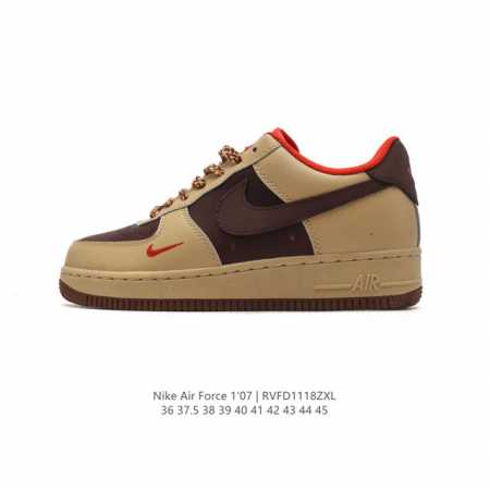 耐克 Nike Air Force 1 '07 Low 空军一号含气垫 低帮百搭厚底增高休闲运动板鞋。柔软、弹性十足的缓震性能和出色的中底设计，横跨复古与现代的 - 点击图像关闭