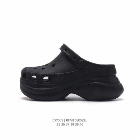 Crocs 沙滩洞洞鞋 女休闲厚底增高凉拖鞋 卡骆驰杨幂同款 厚底增高凸显大长腿沙滩鞋 选择尺码时 建议选大一码 脚感更舒适 这款没有鞋盒 类型：女鞋 尺码：3 - 点击图像关闭