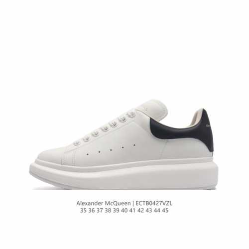 热销经典款 Alexandermcqueen 亚历山大 麦昆mcq 运动小白鞋厚底增高闪尾光滑牛皮平底鞋休闲鞋 时尚男女板鞋潮运动鞋 ，火爆到大街小巷无人不知，