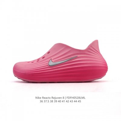 新品 耐克 Nike Reactx Rejuven8 沙滩鞋 柔软回弹耐磨透气凉拖鞋 25夏季新款轻便透气洞洞鞋外穿休闲运动鞋 Hv5060-002 采用质感柔