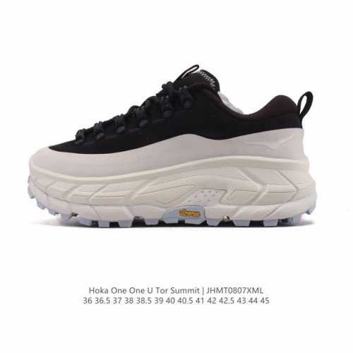公司级 霍卡Hoka One One Tor Summit 新配色大地飞越 男女跑鞋 厚底增高运动老爹鞋。在众多运动鞋品牌中，Hoka以其厚底设计独树一帜，成为