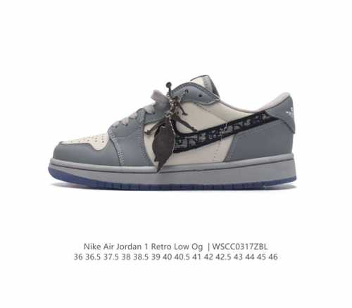 耐克 Aj1迪奥联名白灰乔丹 Air Jordan Aj1 乔丹1代 乔1 乔丹1代低帮系列dior X Air Jordan 1 Low 乔1低帮迪奥联名 官