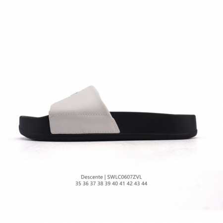 新品 迪桑特Descente Modern Style 柔软舒适休闲 防滑防磨一字拖鞋 黑色舒适 简约百搭，材料非常的软弹 夏日必备 很凉快，纯黑的鞋身很酷，光 - 点击图像关闭
