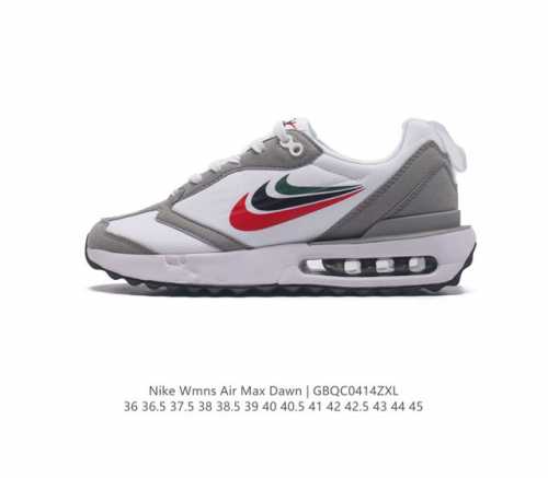 耐克 Nike Air Max Dawn 黎明系列 低帮气垫百搭休闲运动慢跑鞋。从配色上彰显出浓厚的复古气质。最大的亮点当属鞋型设计上加入结构元素，汲取1984