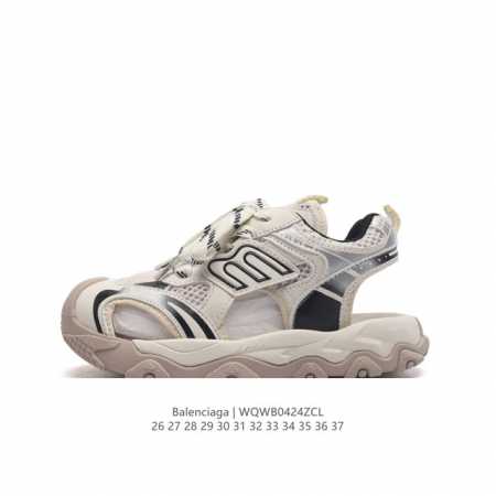 童鞋 巴黎世家 Balenciaga Triple S Track 凉鞋 包头凉拖鞋 爆款推荐高品质 巴黎世家凉鞋 原版发泡大底舒服防滑耐磨老爹凉鞋 类型：儿童 - 点击图像关闭