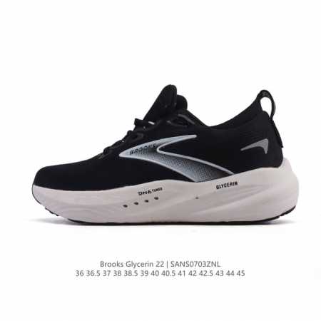新品公司级 Brooks布鲁克斯Glycerin 22甘油 跑步鞋男女新款透气缓震支撑运动 甘油22跑鞋是布鲁克斯。甘油22拥有非常亮眼的外观设计，采用了鲜艳夺 - 点击图像关闭