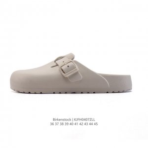 公司级德国百年知名鞋履品牌 勃肯Birkenstock Boston Suede Shearling 波士顿系列休闲凉拖鞋 低帮牛皮绒面革复古软木底包头露跟休闲